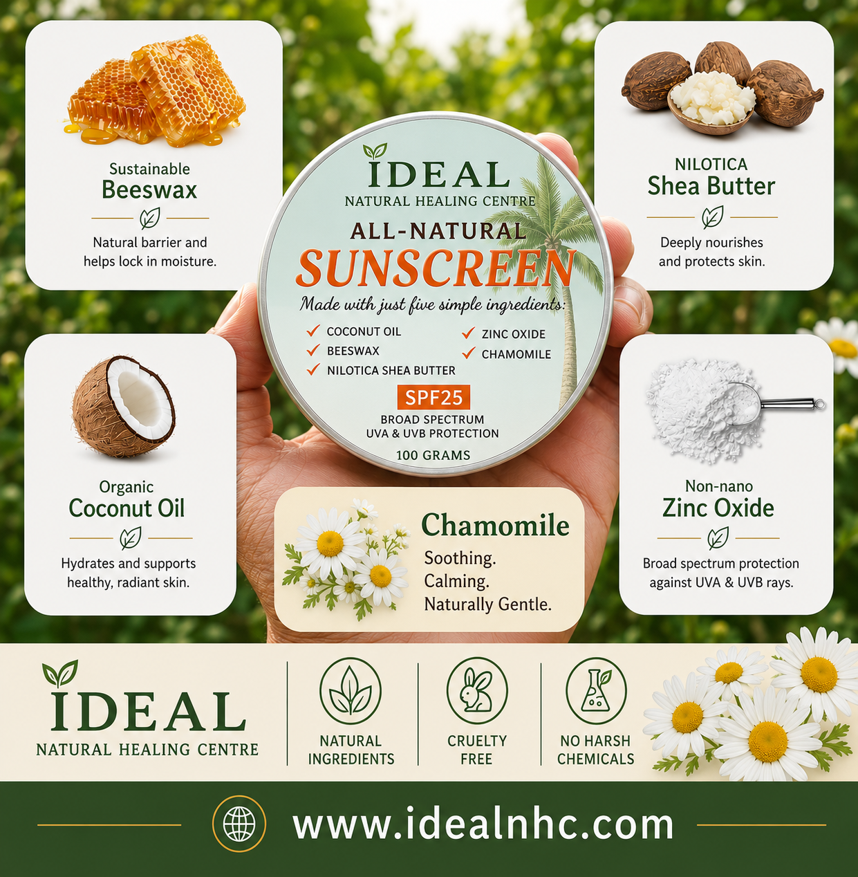 All natural sunscreen mineral skin balm with zinc oxide 100g