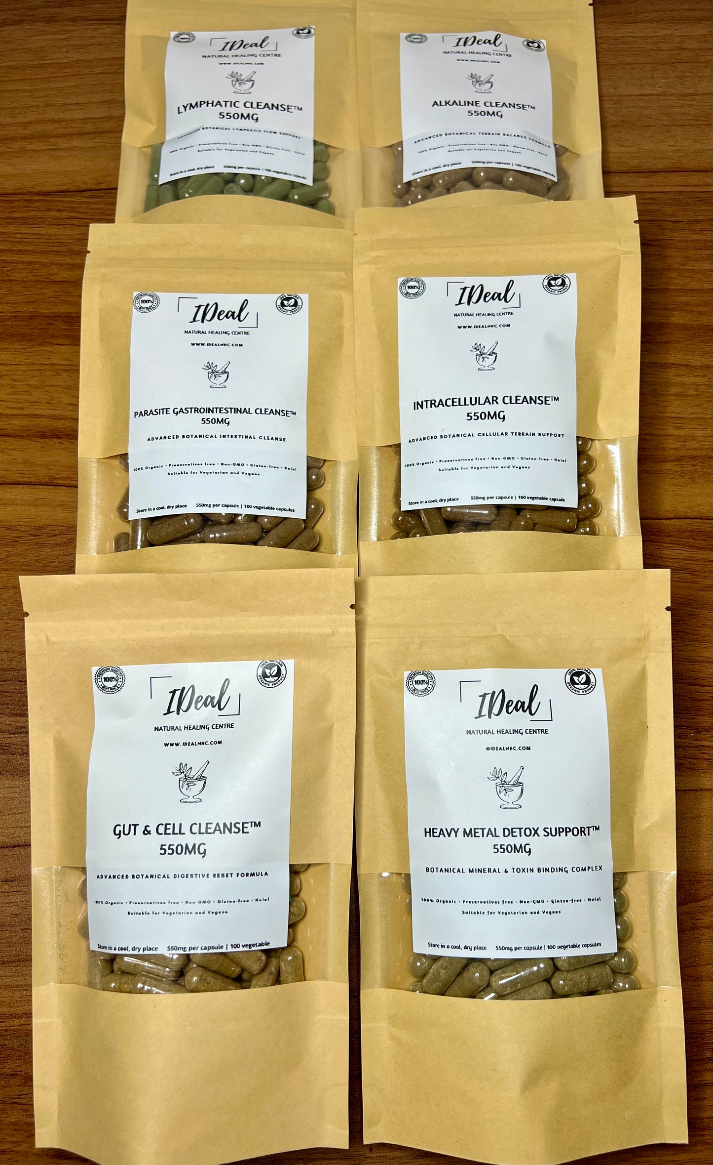 Cellular Detoxification and Remineralisation Protocol-6 pack vegetarian #00 capsules wildcrafted and organic alkaline herbs- 4 months supply-Structured Multi-Phase Botanical Reset System