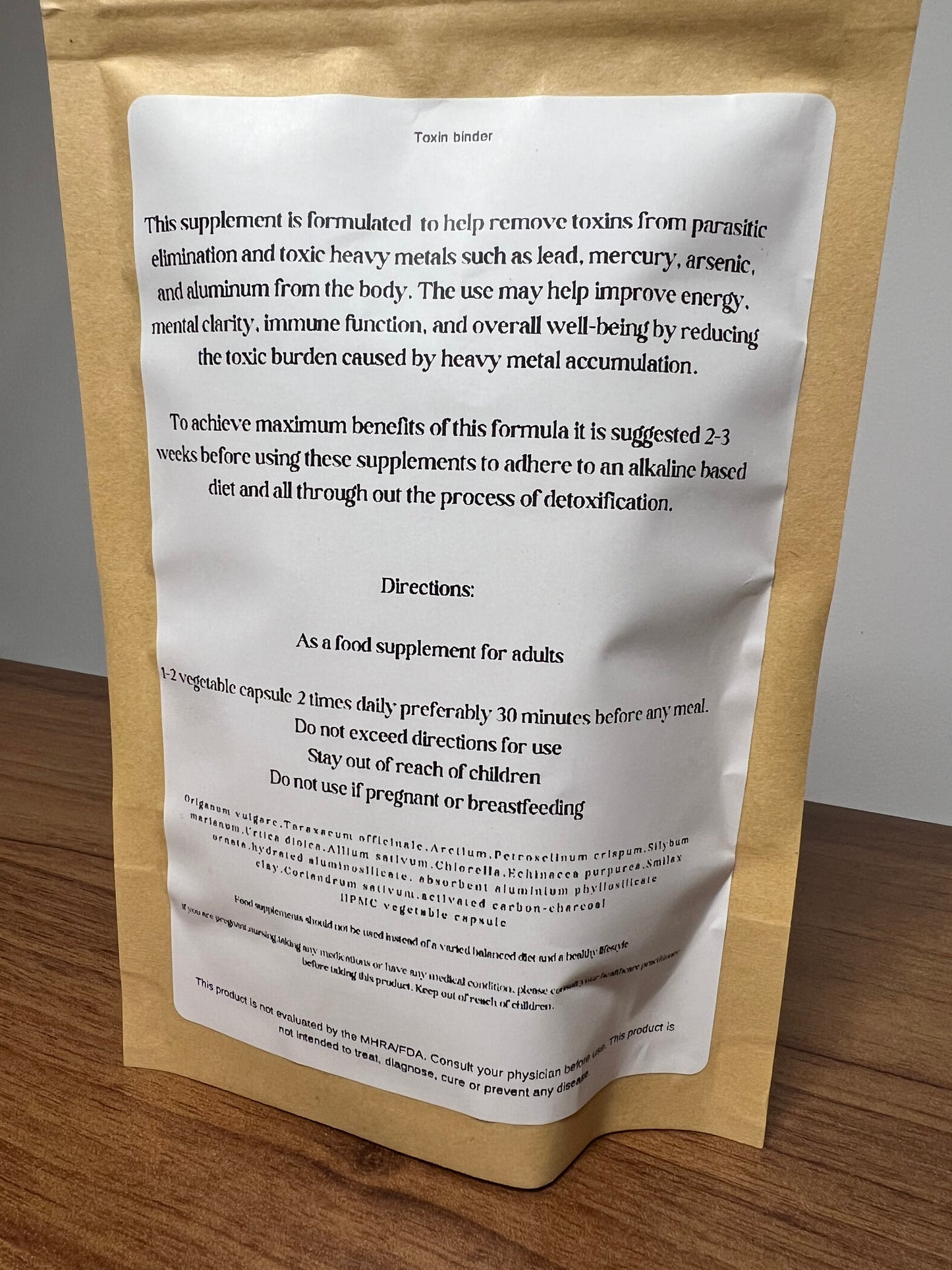 Detox herbal cleanse Heavy metal-Toxin binders- 100vegan capsules