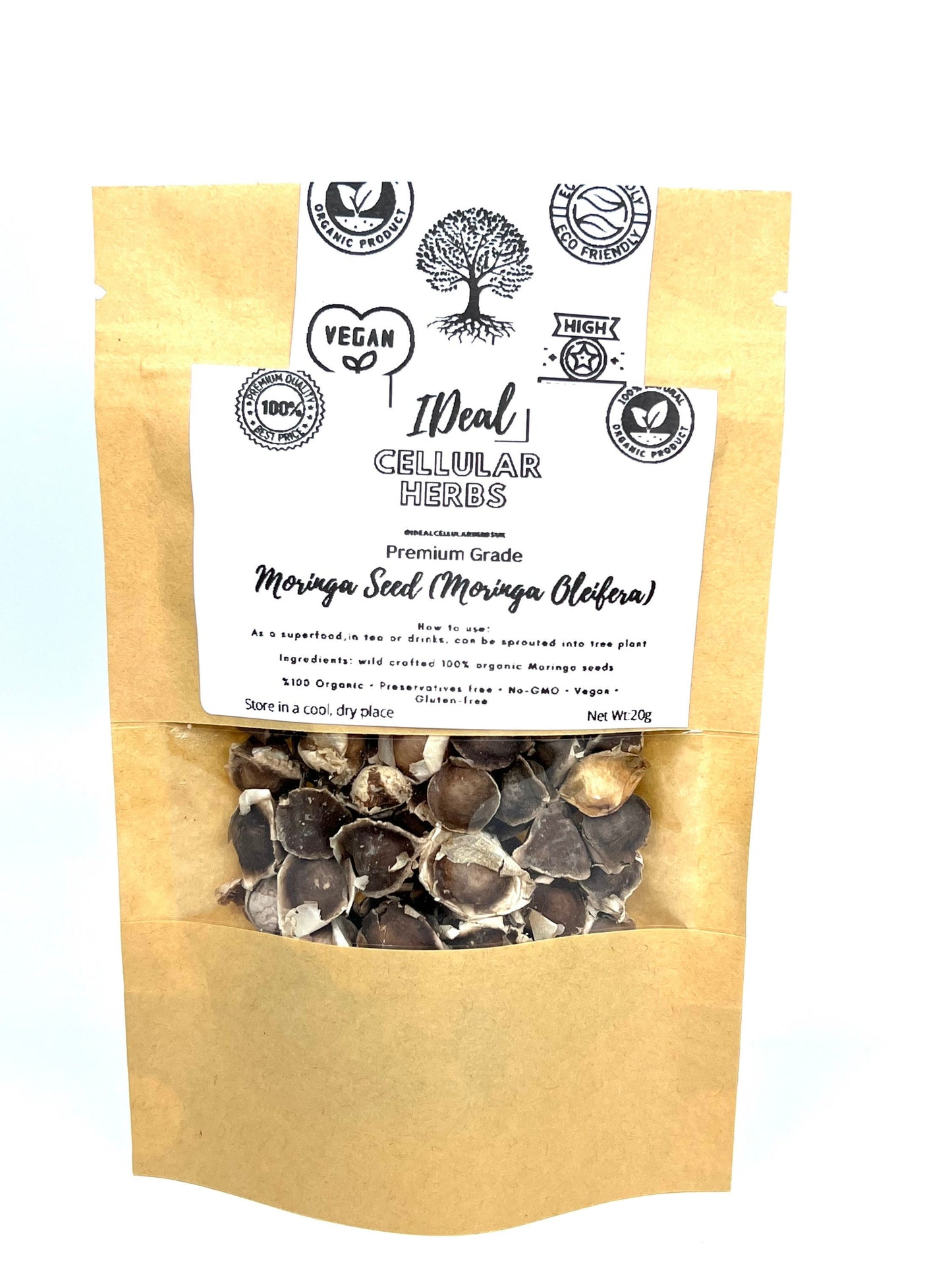 IDeal edible Moringa seeds (Moringa Oleifera) 100% organic dried premium grade-wild crafted-superfood-tea-planting seed