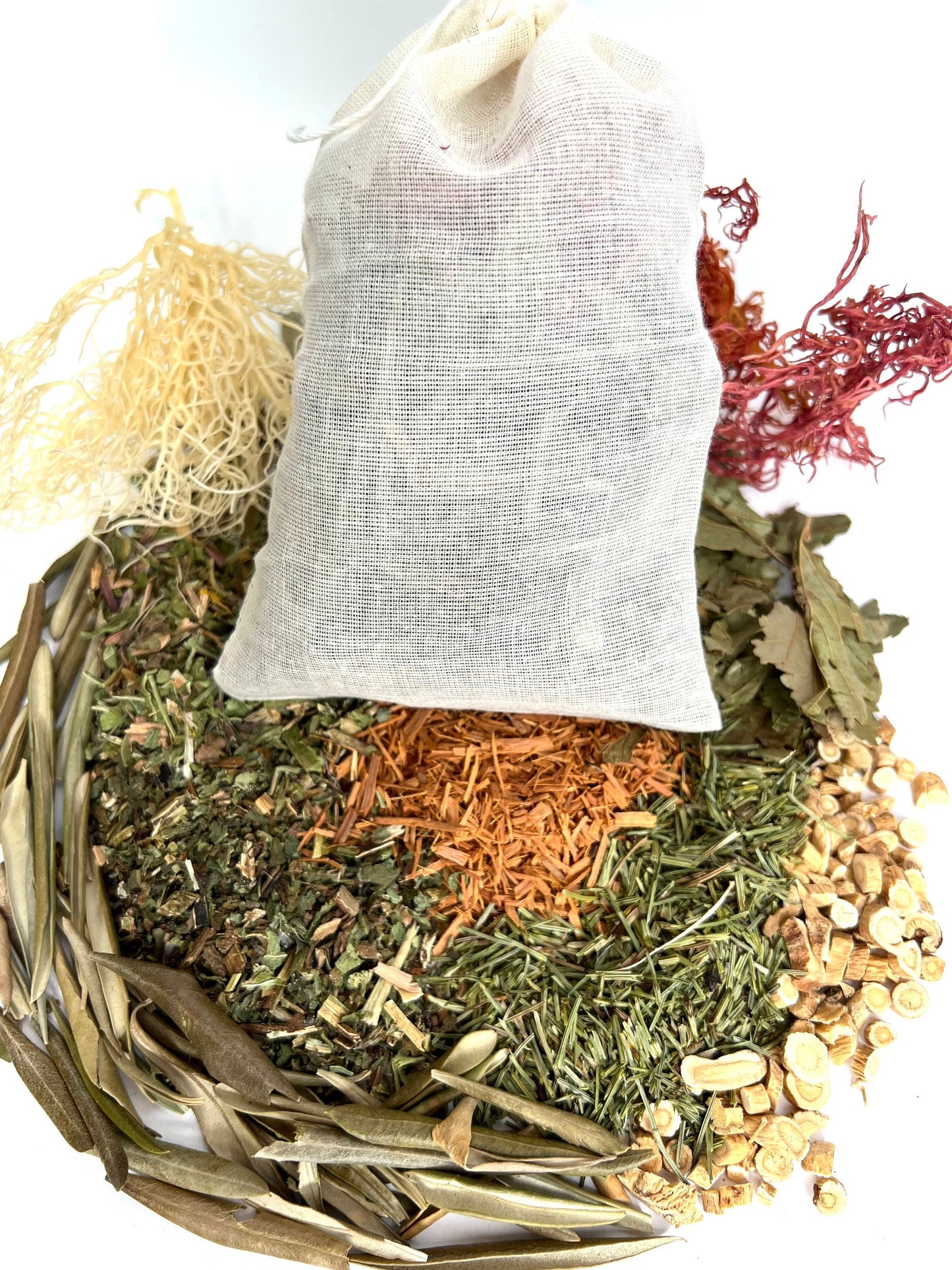 IDeal natural herbal bath for Eczema,dermatitis,Psoriasis,Skin Allergies,dry itchy inflammed skin-100%Organic Herbal Body Tea-50g/Muslin bag