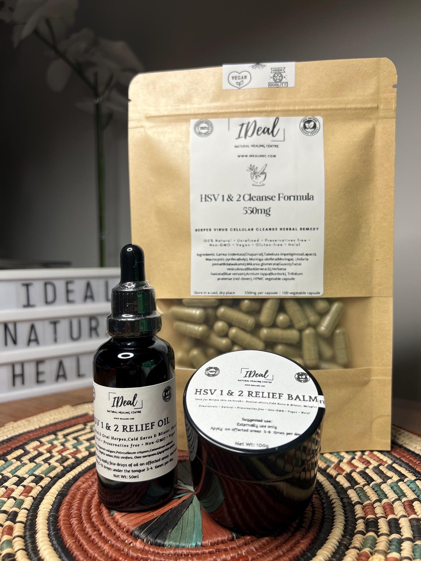 HSV 1&2 Herpes-Herbal cleanse kit- 100% organic-Natural- Detoxification