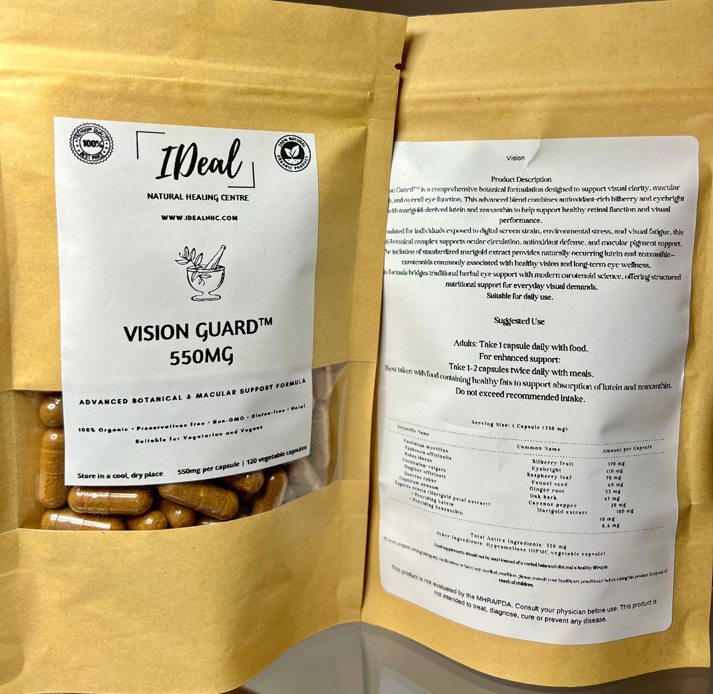 Vision Guard Herbal 550mg 100 Vegan capsules