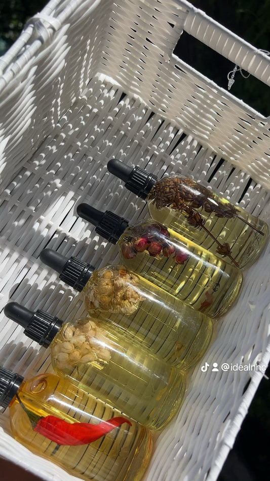 Herbal Oils Luxe Collection Glass Bottles Natural Infusions