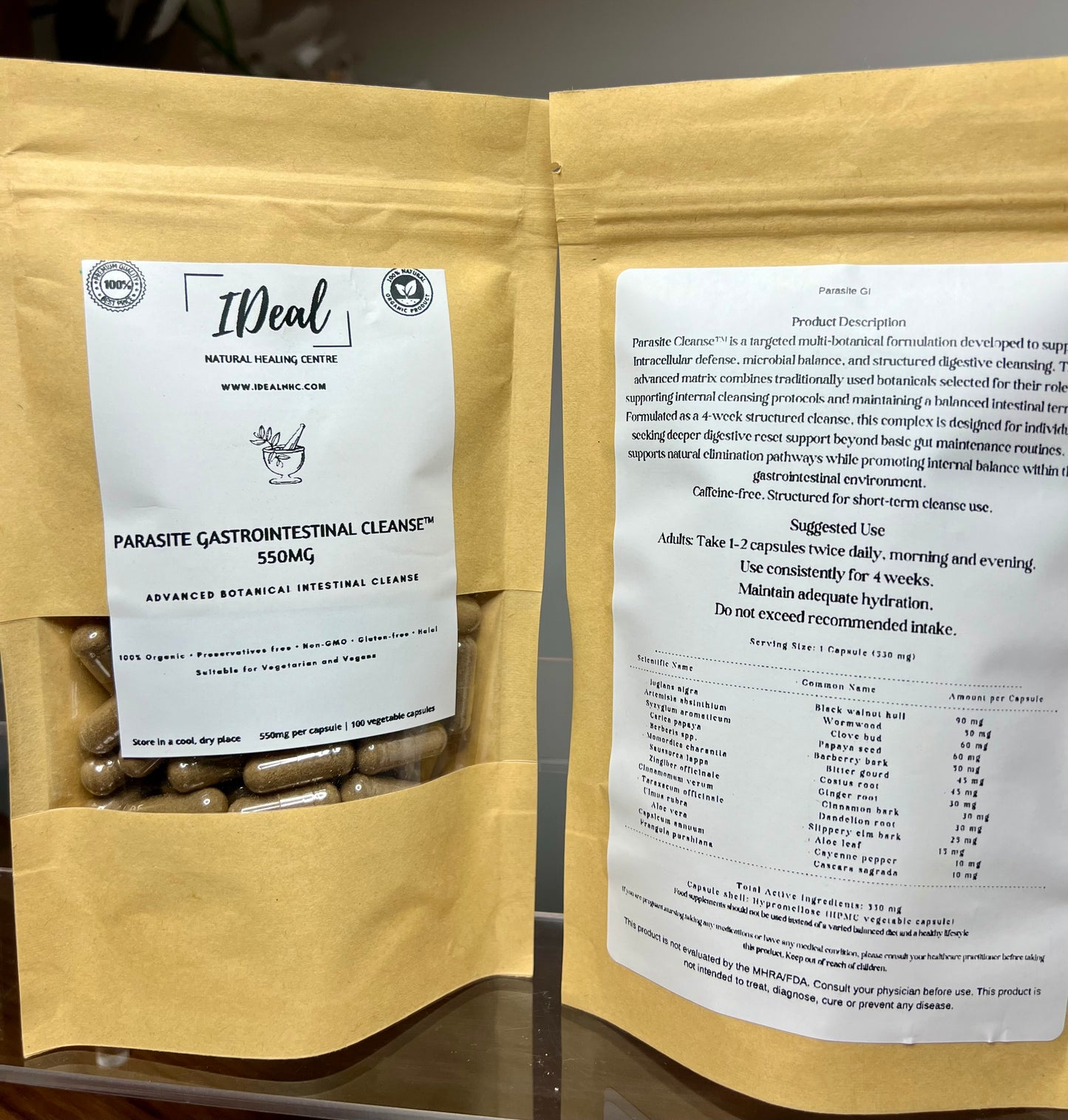 Parasite Gastrointestinal Cleanse herbal capsules 100% natural and organic