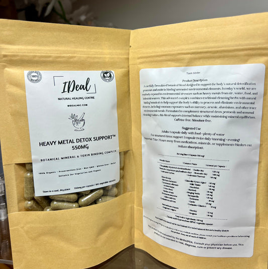 Detox herbal cleanse Heavy metal-Toxin binders- 100vegan capsules