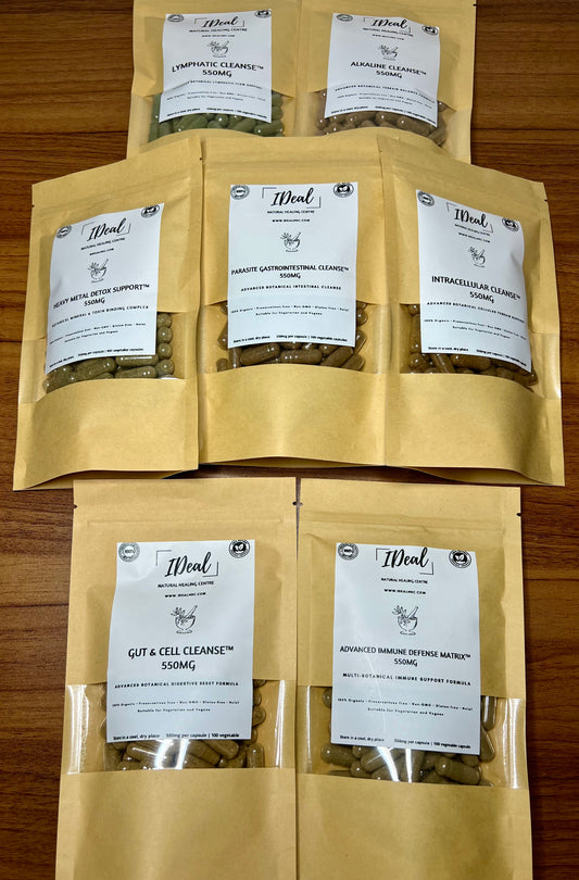 Cellular Detoxification and Remineralisation Protocol-7 pack vegetarian #00 capsules wildcrafted and organic alkaline herbs- 5 months supply-Structured Multi-Phase Botanical Reset System