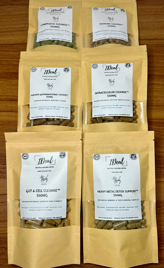 Cellular Detoxification and Remineralisation Protocol-6 pack vegetarian #00 capsules wildcrafted and organic alkaline herbs- 4 months supply-Structured Multi-Phase Botanical Reset System