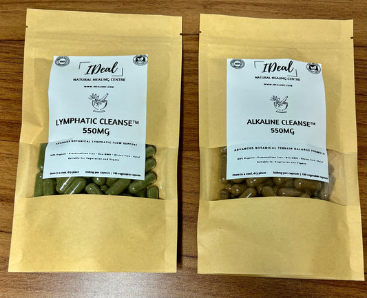 Lymphatic cleanse + Alkaline cleanse-Cellular Detoxification and Remineralisation Protocol-2 pack vegetarian #00 capsules wildcrafted and organic alkaline herbs- 1 month supply-Structured Multi-Phase Botanical Reset System