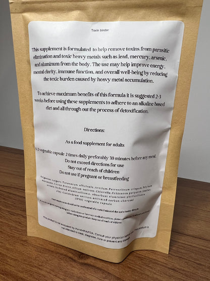 Detox herbal cleanse Heavy metal-Toxin binders- 100vegan capsules