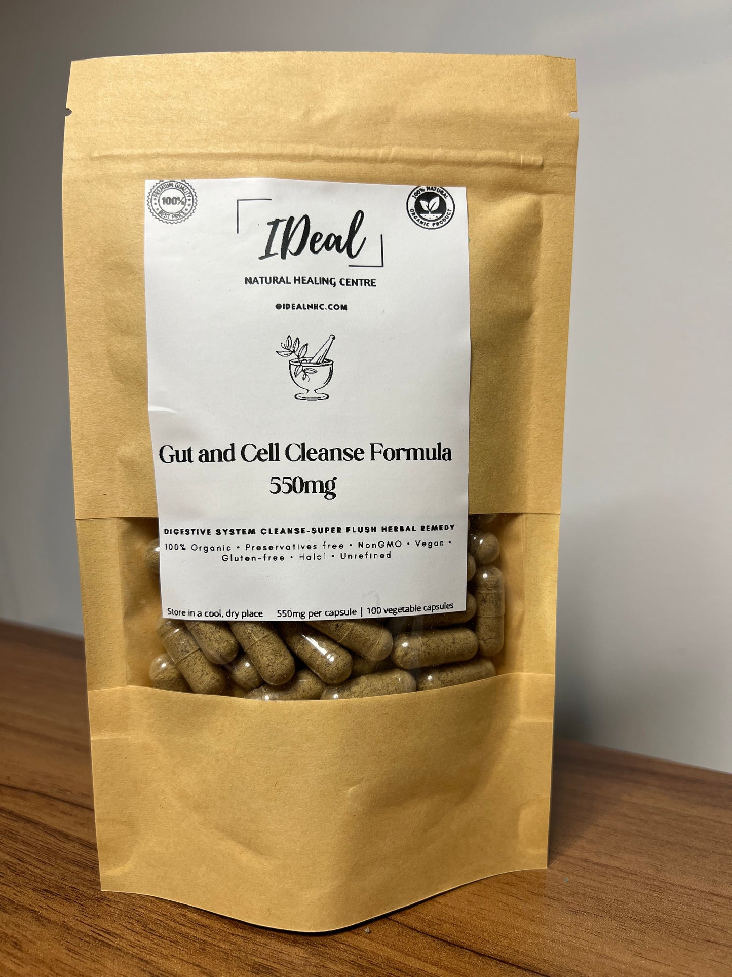 Gut and Cell cleanse herbal capsules 100% natural and organic