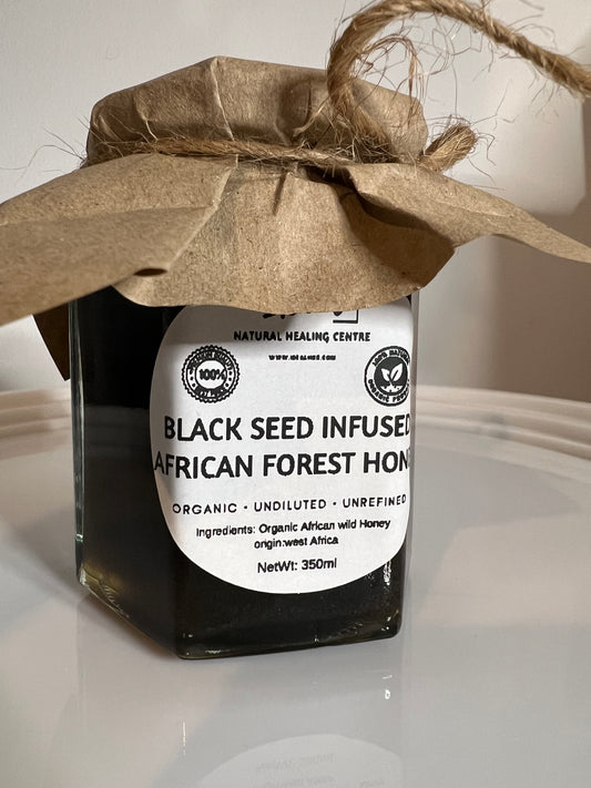 Black seed infused Wild African Forest Honey-Raw, Unrefined 100-% Organic