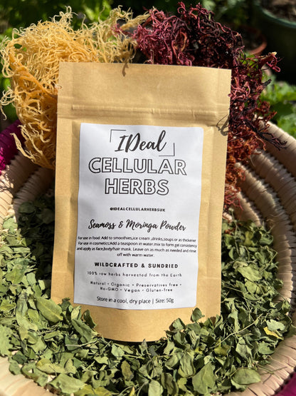 Authentic wild crafted seamoss and Moringa powder-100% Organic herbs