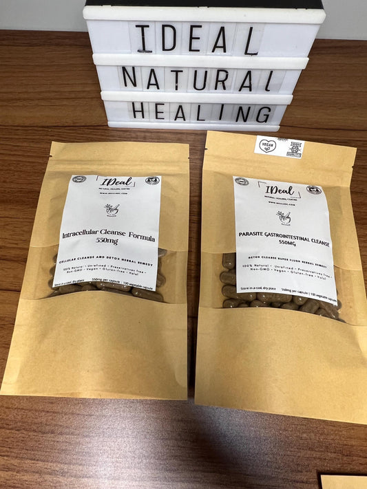Ideal detoxification cleanse 2 package -100% natural-vegan-alkaline-wild crafted herbs-preservatives free