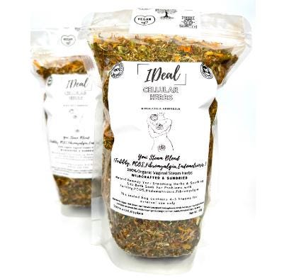 IDeal yoni steam- Endometriosis- PCOS-Fibroids- Infertility-herbal sitz bath- 100% organic and natural-100g